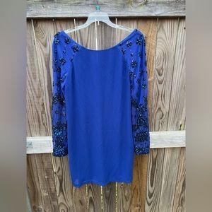 👗Soieblu beaded sleeve blue dress ( part of 3 for $25 promo)